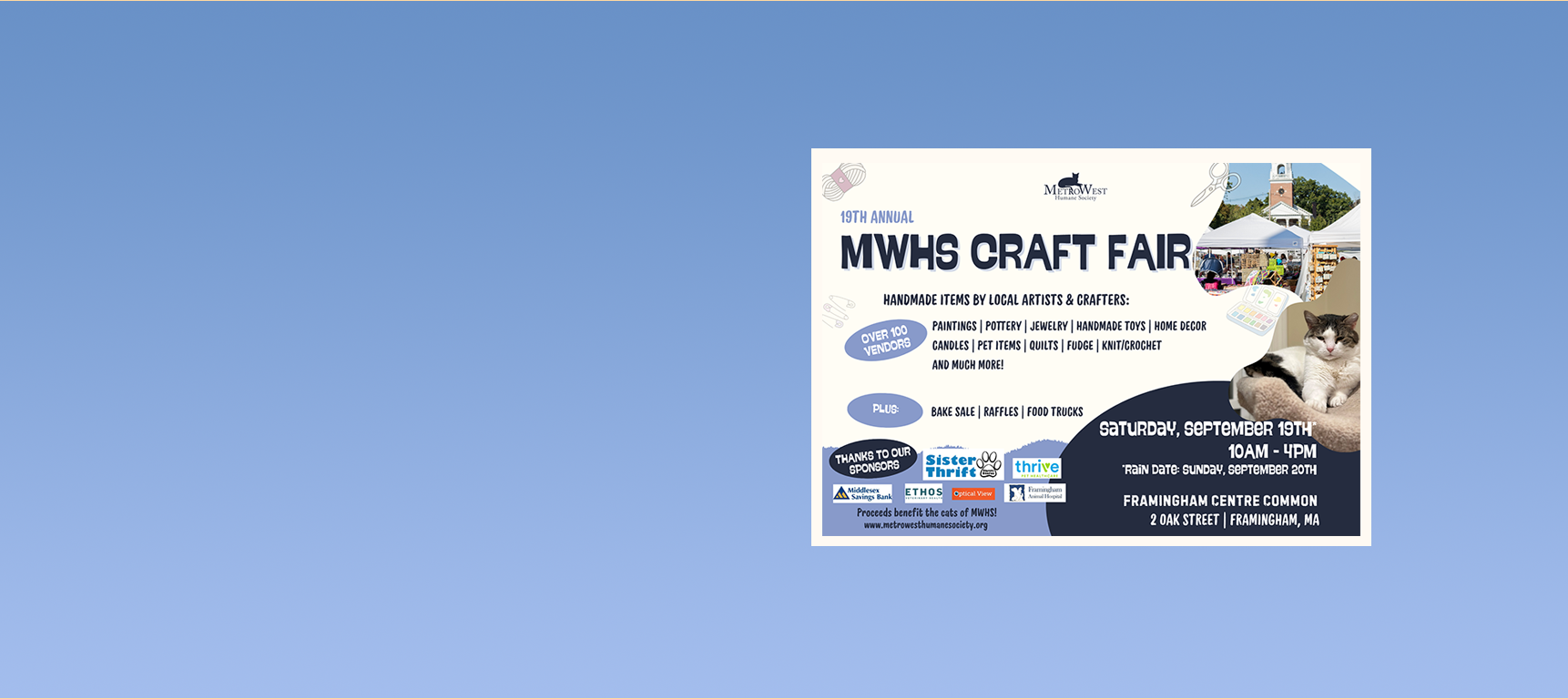 MetroWest Humane Society Annual Craft Fair in Framingham, MA