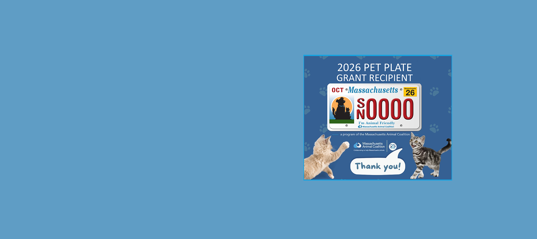 MetroWest Humane Society received a grant from the Massachusetts Animal Coalition
